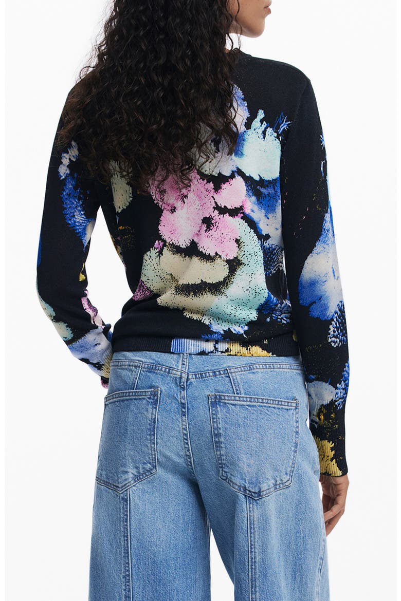 Abstract Print Crewneck Sweater, Alternate, color, BLUE