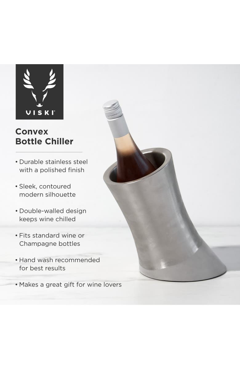 Viski Harrison Convex Bottle Chiller, Alternate, color, Silver