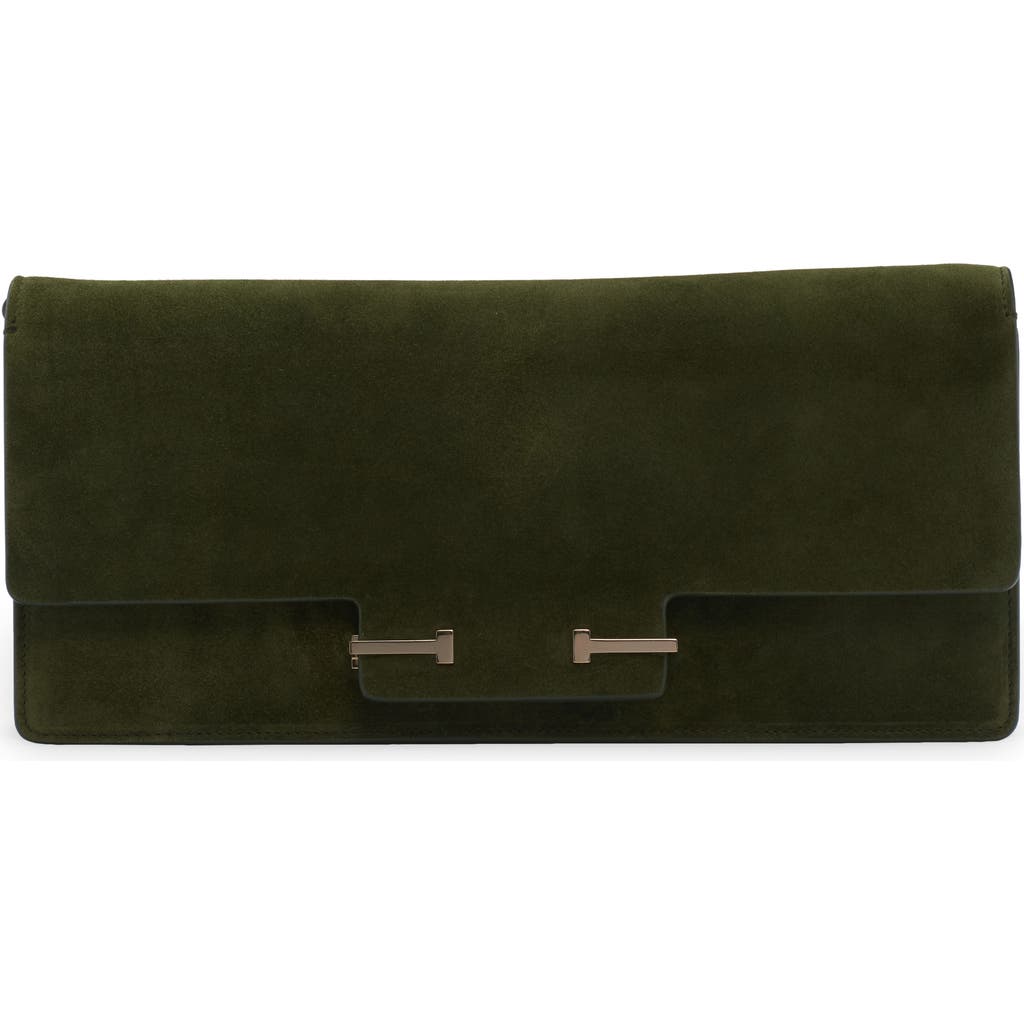 Tom Ford Suede East/west Shoulder Bag In Green