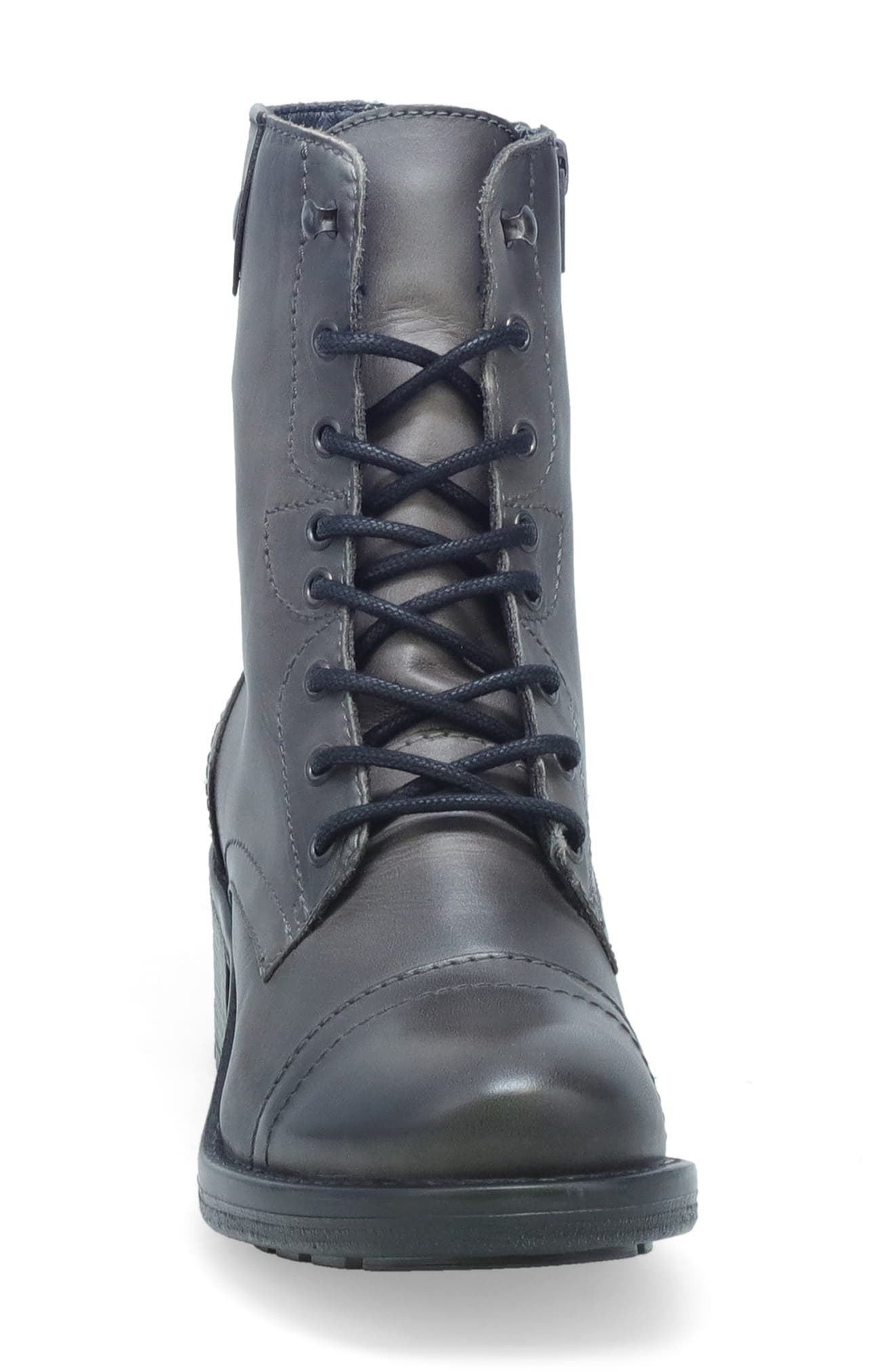 Miz Mooz Calla Cap Toe Lace-Up Bootie, Alternate, color, Graphite Antique Burnish