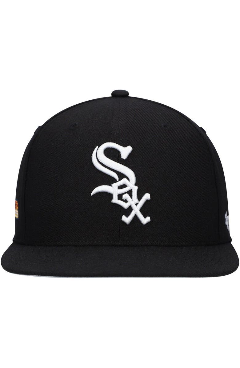 '47 Men's '47 Chicago White Sox Black on Black Sure Shot Captain Snapback Hat, Alternate, color,