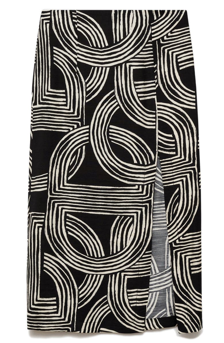 MANGO Print Side Slit Midi Skirt, Alternate, color,