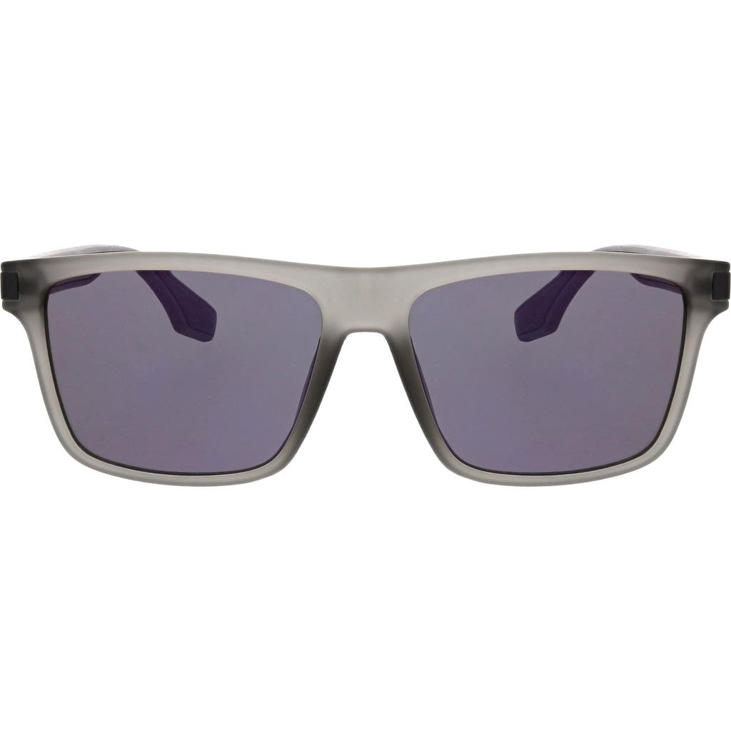 Hurley 56mm Flat Top Polarized Square Sunglasses In Gray