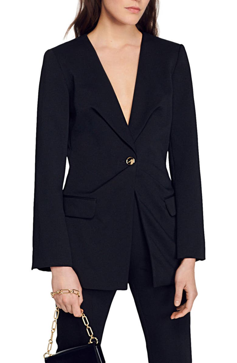SANDRO Abilly Blazer, Alternate, color, Noir