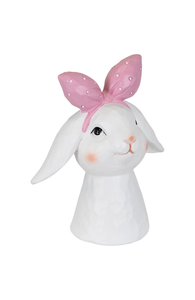 Northlight Easter Bunny Bust with Hair Bow - 7.5" - White and Pink, Alternate, color, White