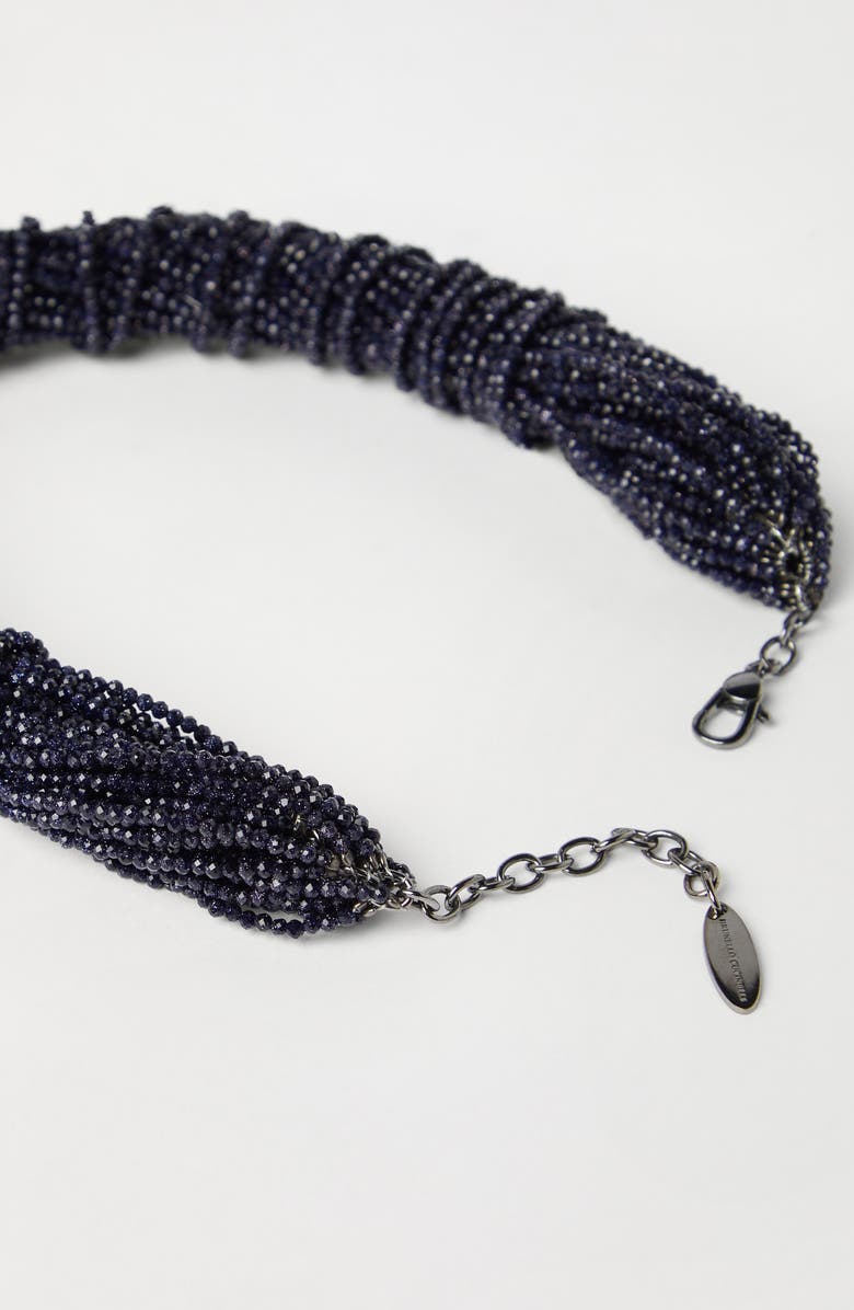 Brunello Cucinelli Sandstone and silver choker, Alternate, color, Night