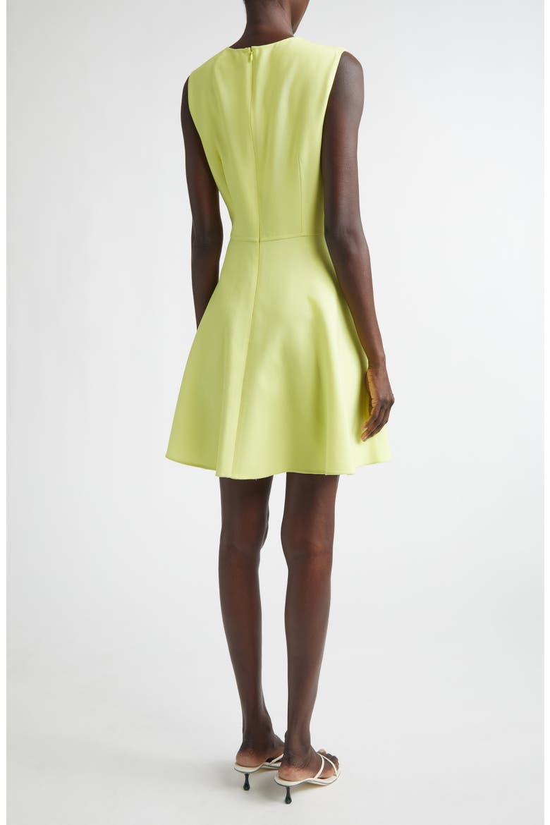 Porcelain Flowers Wool Blend Stretch Crepe Fit & Flare Minidress, Alternate, color, PINK/ PEAR