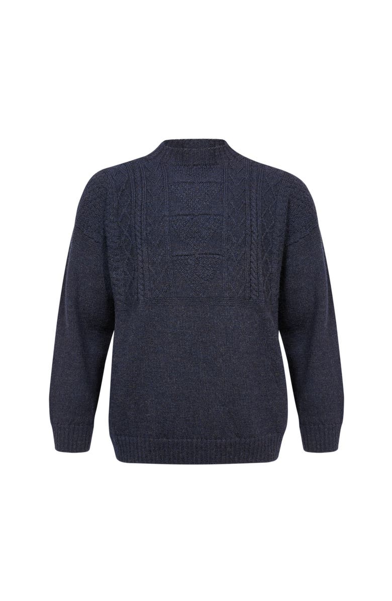 Celtic & Co. British Wool Gansey Sweater, Alternate, color, Dark Navy