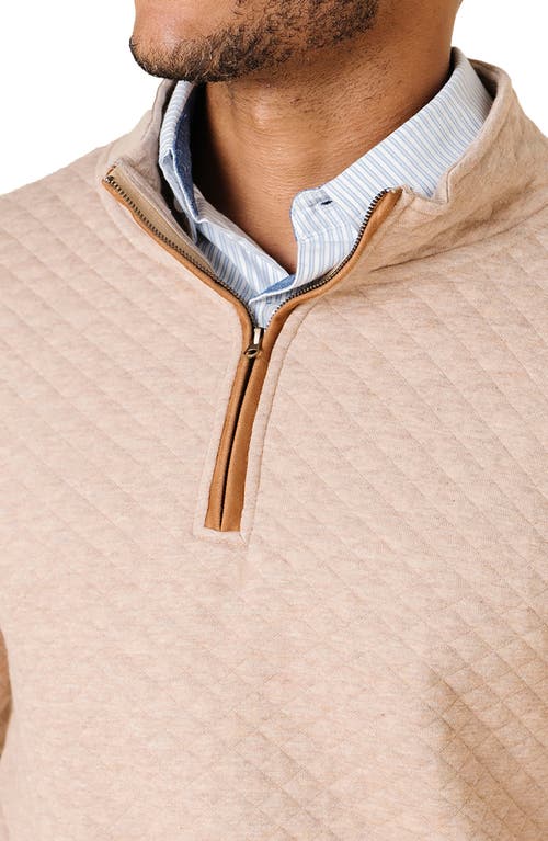 Hope & Henry Quilted Half Zip Pullover In Neutral