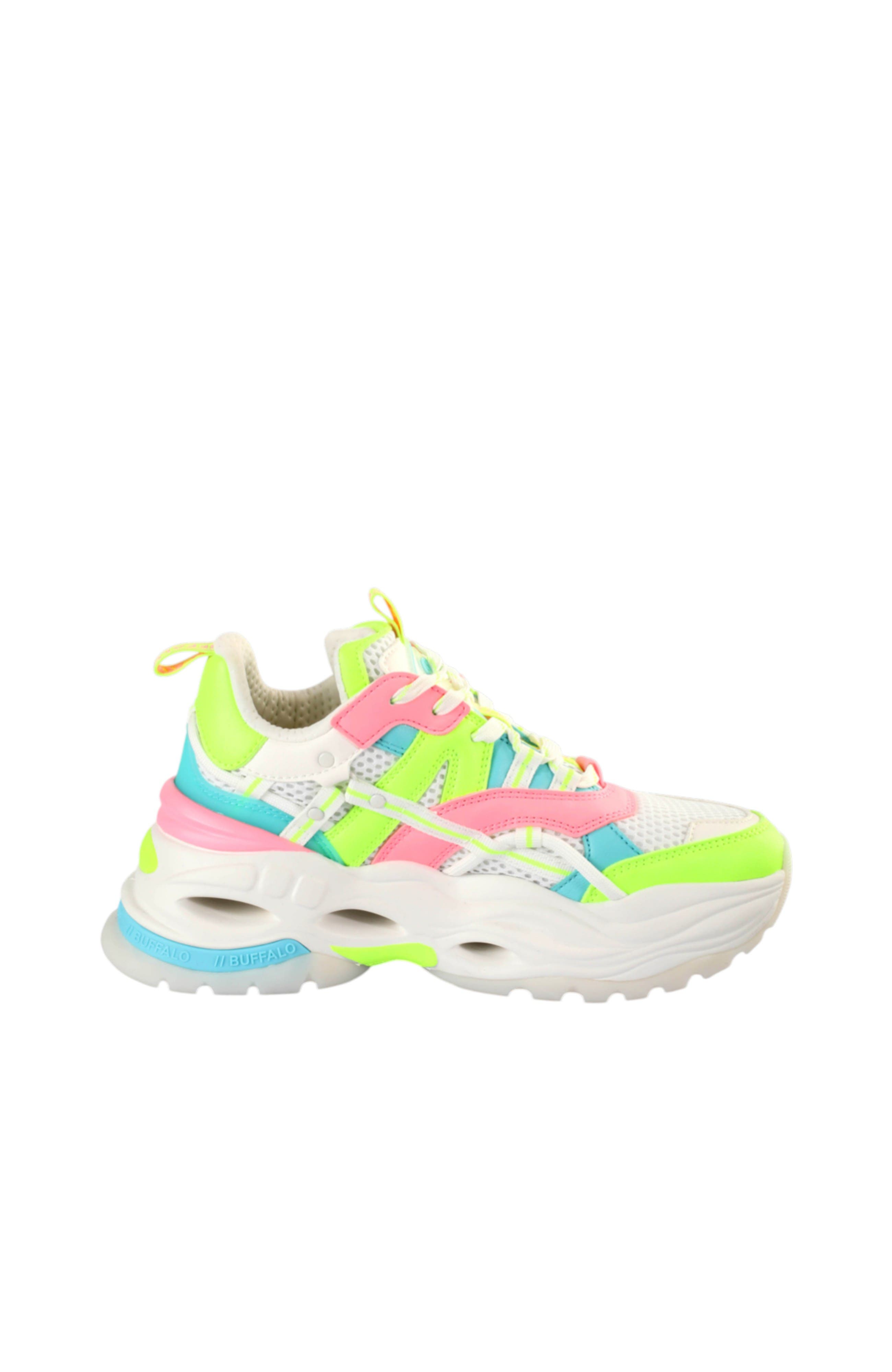 Buffalo Boots Triplet Hollow Sneaker, Alternate, color, White / Neon Multi