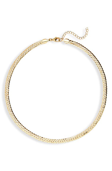 Demi-Fine Herringbone Chain Necklace