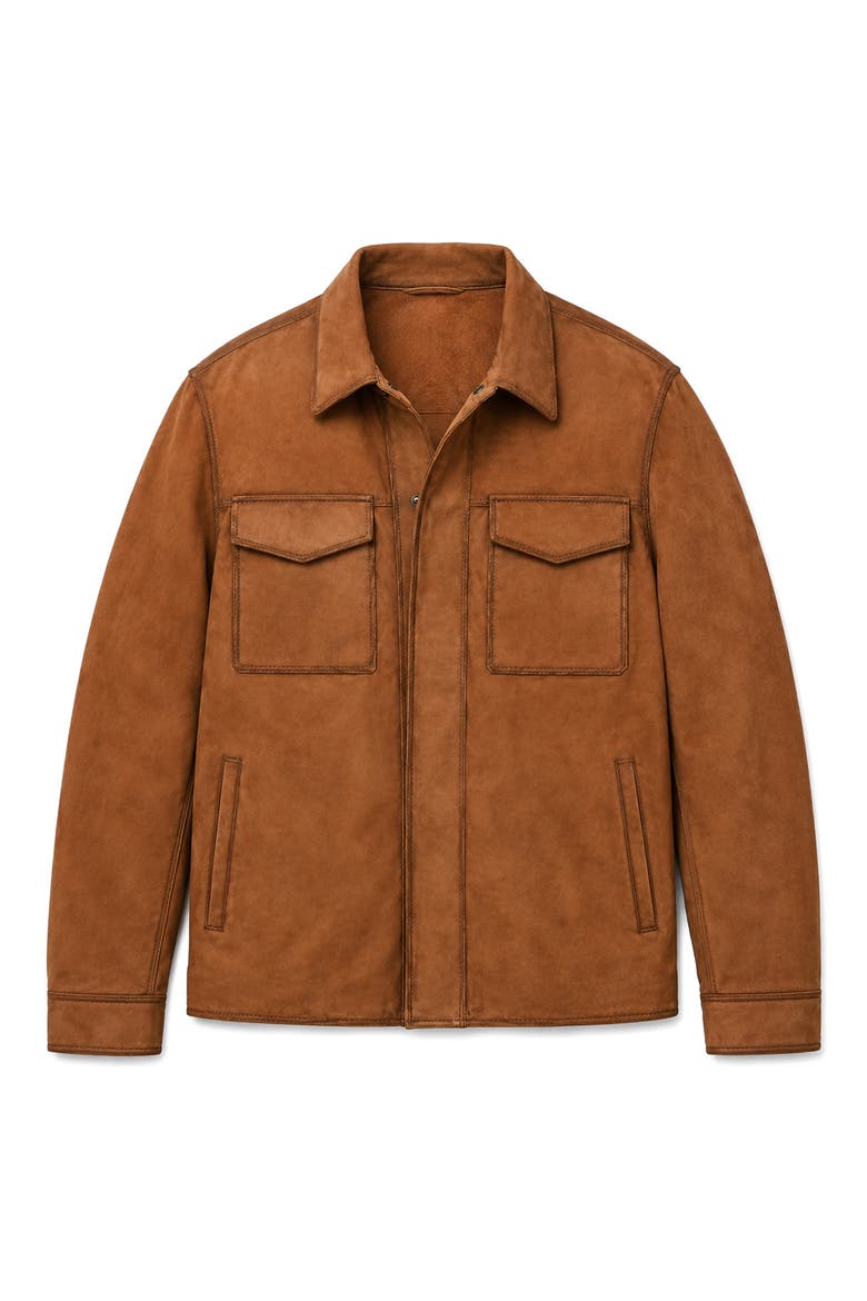 Leather Shacket, Alternate, color, LIGHT BROWN