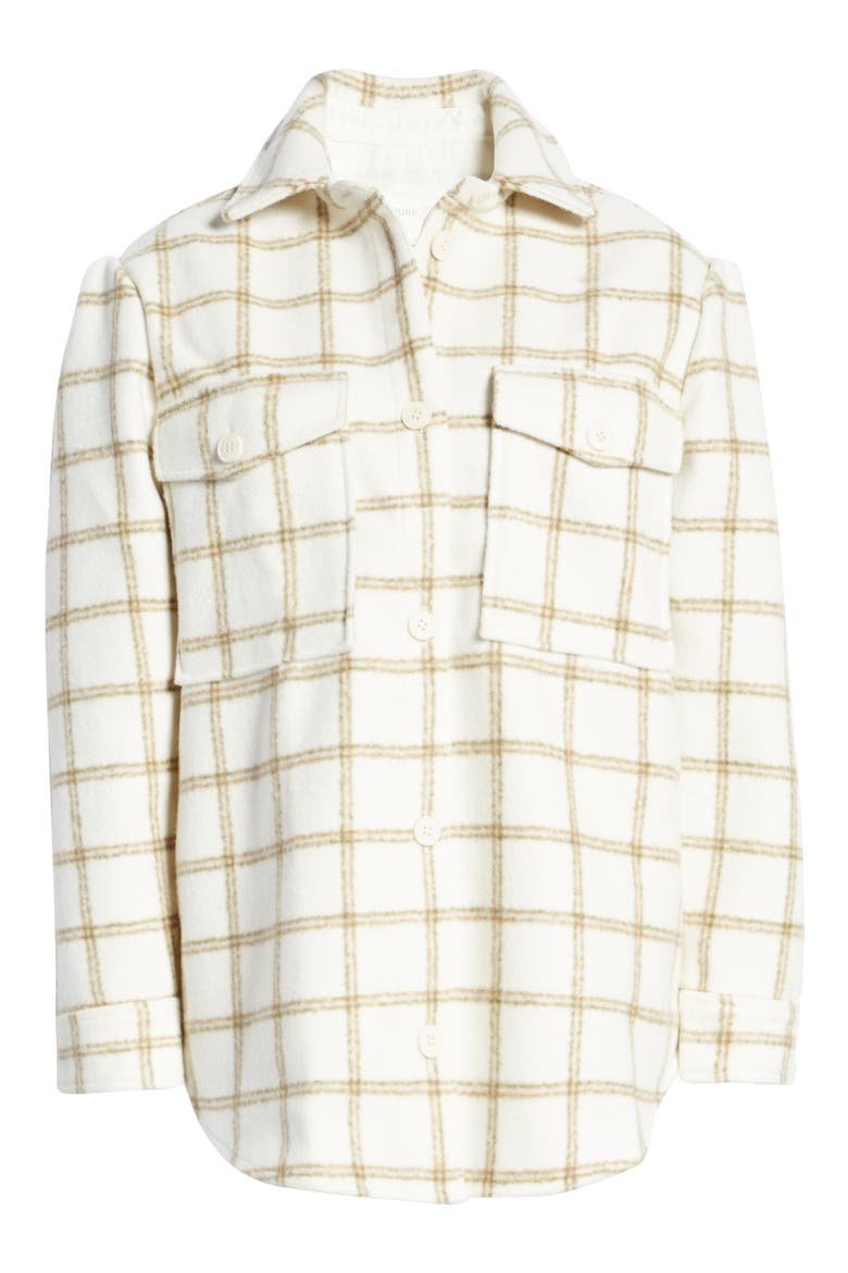 Plaid Puff Sleeve Shirt Jacket, Alternate, color, IVORY CARSONPANE
