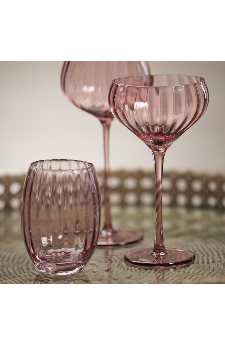 Zodax Malden Optic Set of 4 Stemless Glasses, Alternate, color, Purple