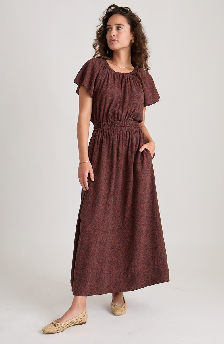 Marine Layer Ivy Animal Print Cutout Maxi Dress, Alternate, color,