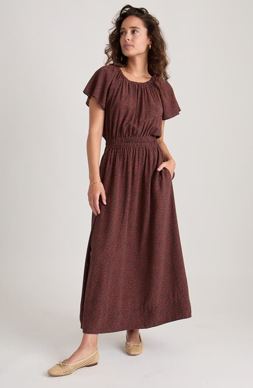 Marine Layer Ivy Animal Print Cutout Maxi Dress In Brown