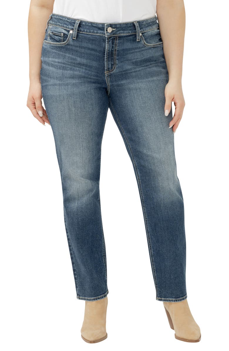 Silver Jeans Co. Elyse Straight Leg Jeans, Main, color, Half Moon