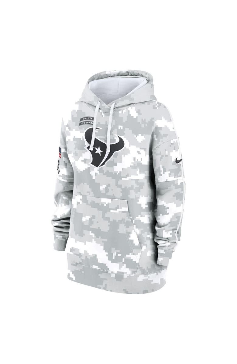 Nike Women's Nike Arctic Camo Houston Texans 2024 Salute To Service Club Fleece Oversized Pullover Hoodie, Alternate, color, 
