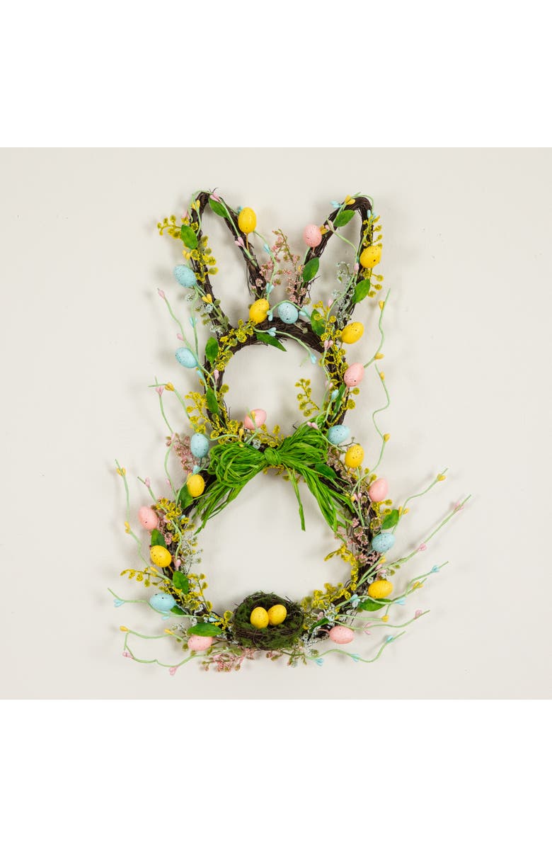 NEARLY NATURAL 22-in Artificial Easter Bunny Shaped Wreath, Alternate, color, 