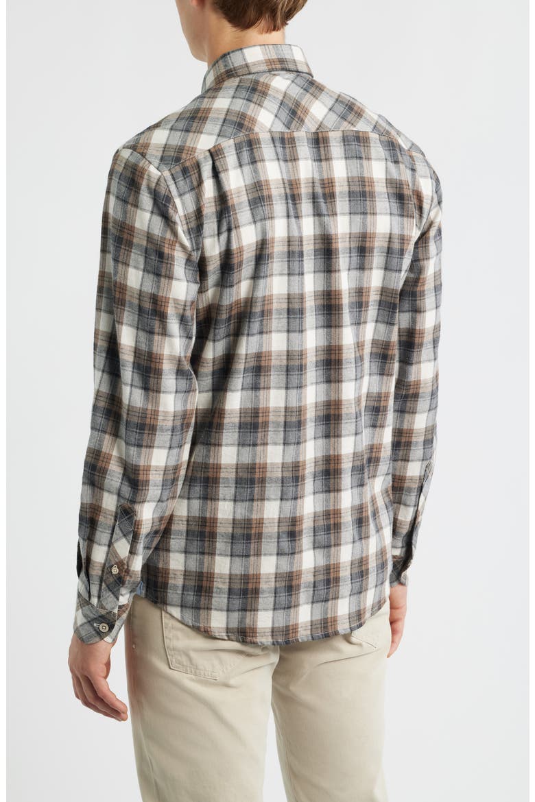 Lenox Modern Fit Plaid Cotton Button-Up Shirt, Alternate, color, CHARCOAL