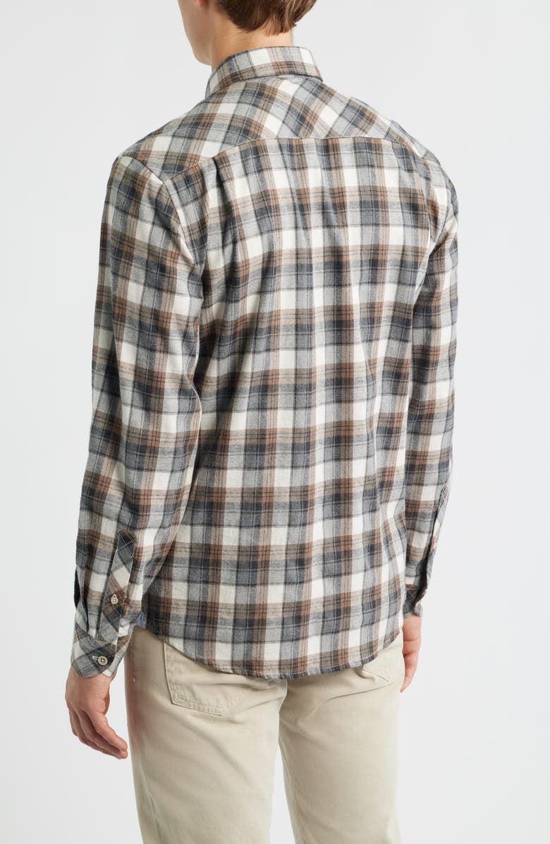 James Campbell Lenox Trim Fit Plaid Cotton Button-Up Shirt, Alternate, color, Charcoal