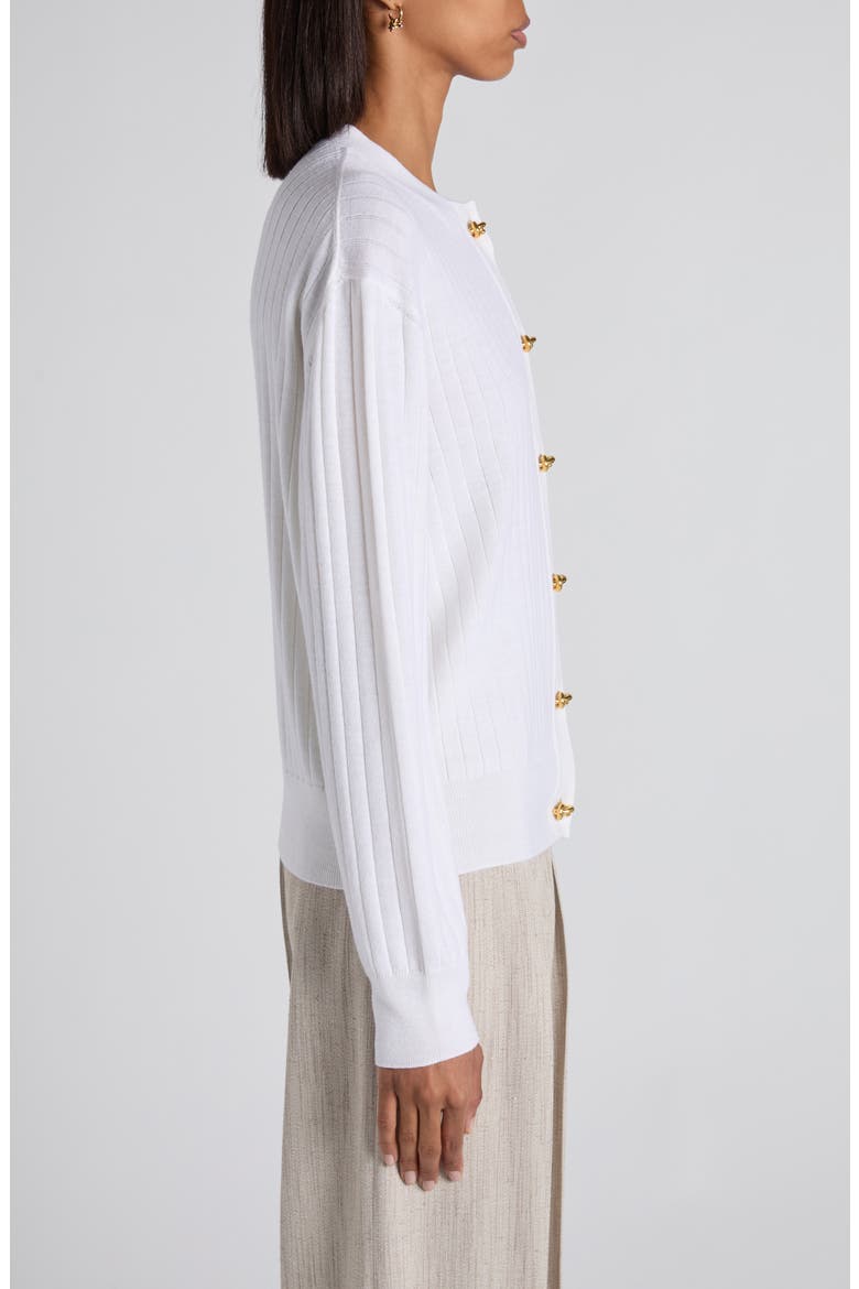 Wool Rib Cardigan, Alternate, color, CHALK