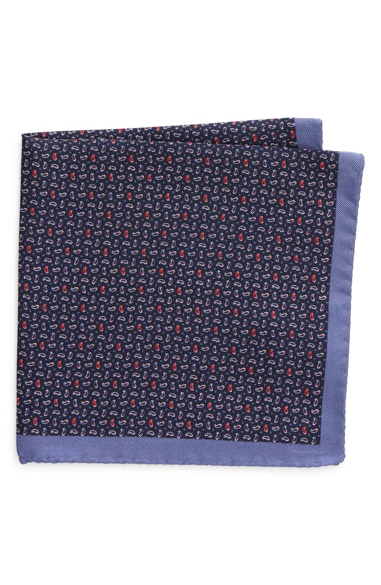 Eton Paisley Silk Pocket Square, Main, color, 