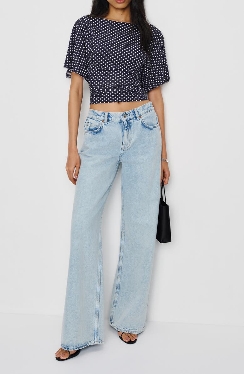 Reformation Avery Boatneck Knit Top, Alternate, color, Dream Dot