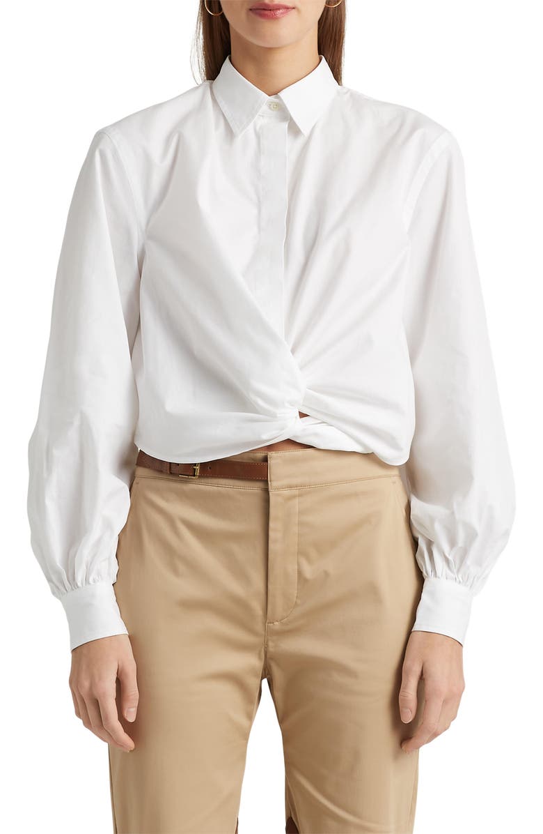 Lauren Ralph Lauren Broadcloth Cotton Button-Up Shirt, Main, color, 