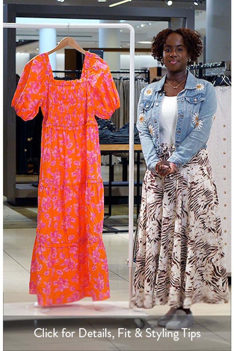 Cala Floral Alycia Smocked Cotton Maxi Sundress video