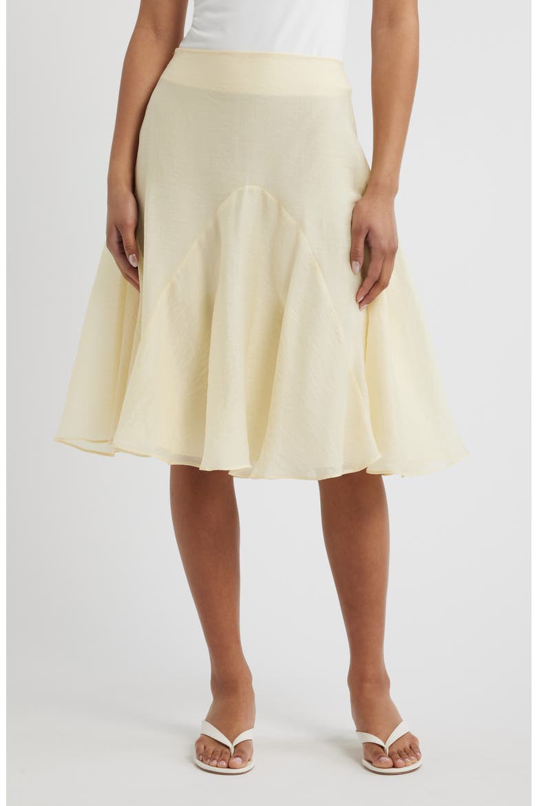 Godet Skirt, Main, color, YELLOW