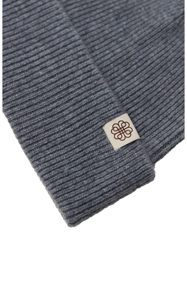 Cashmere Rib Knit Beanie, Alternate, color, dim gray