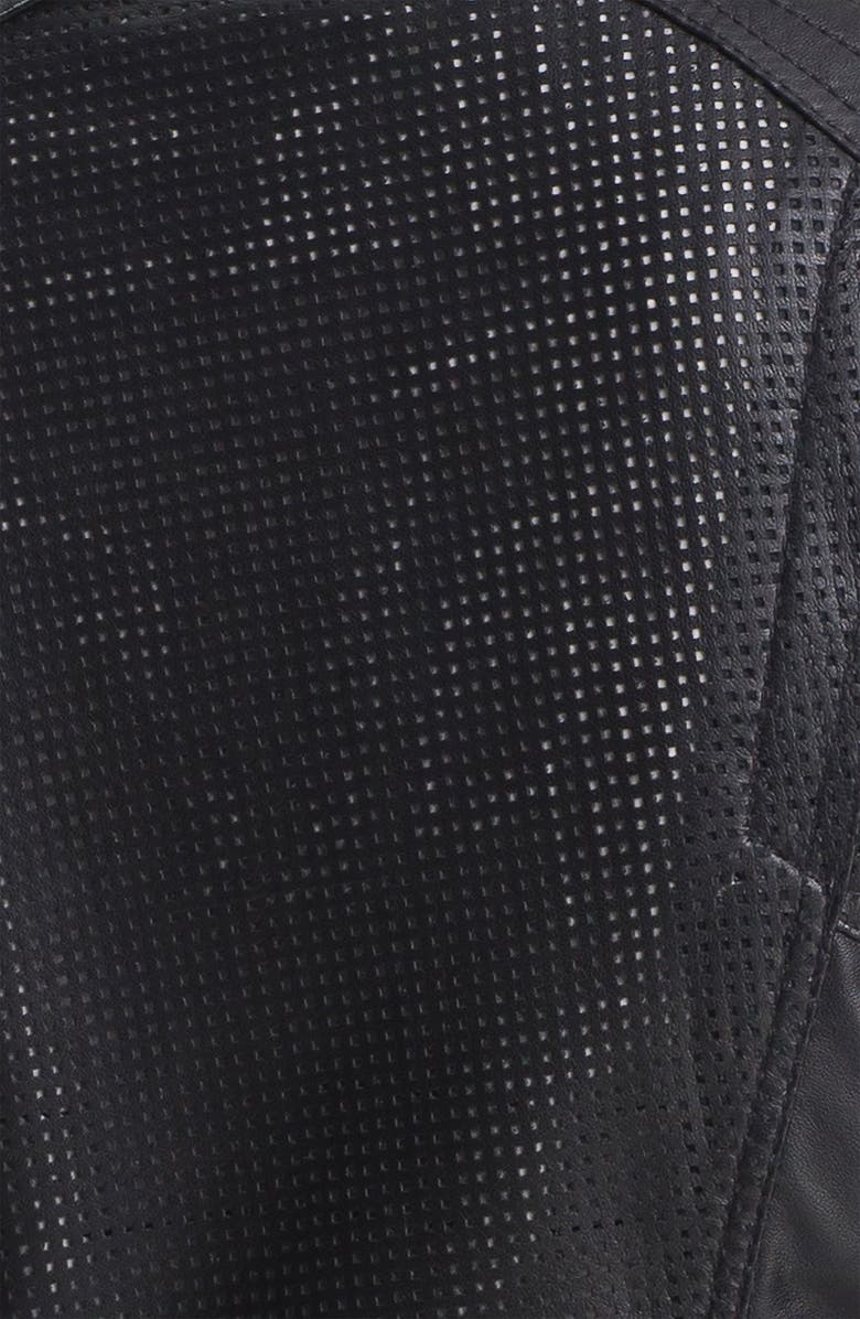 LAMARQUE Perforated Leather Moto Jacket, Alternate, color, 