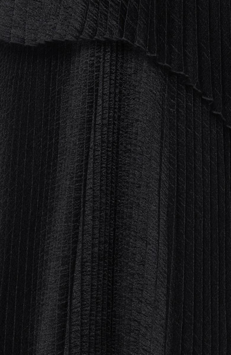 Betsy & Adam Fan Pleated Tulle Gown, Alternate, color, Black