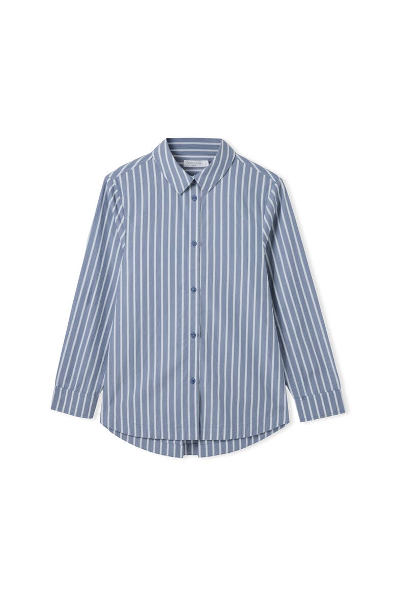 Relaxed Fit Cotton Shirt, Alternate, color, Blue Stripe