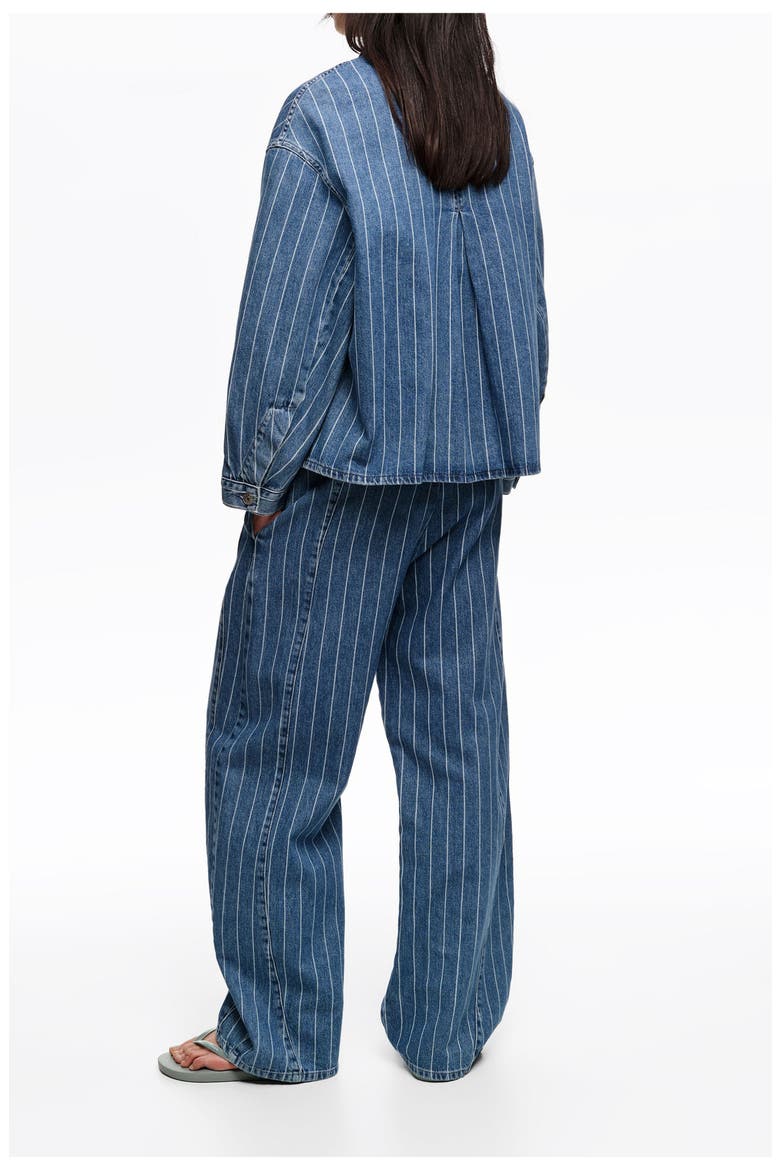 Striped Barrel Jeans With Buckle, Alternate, color, DENIM BLUE
