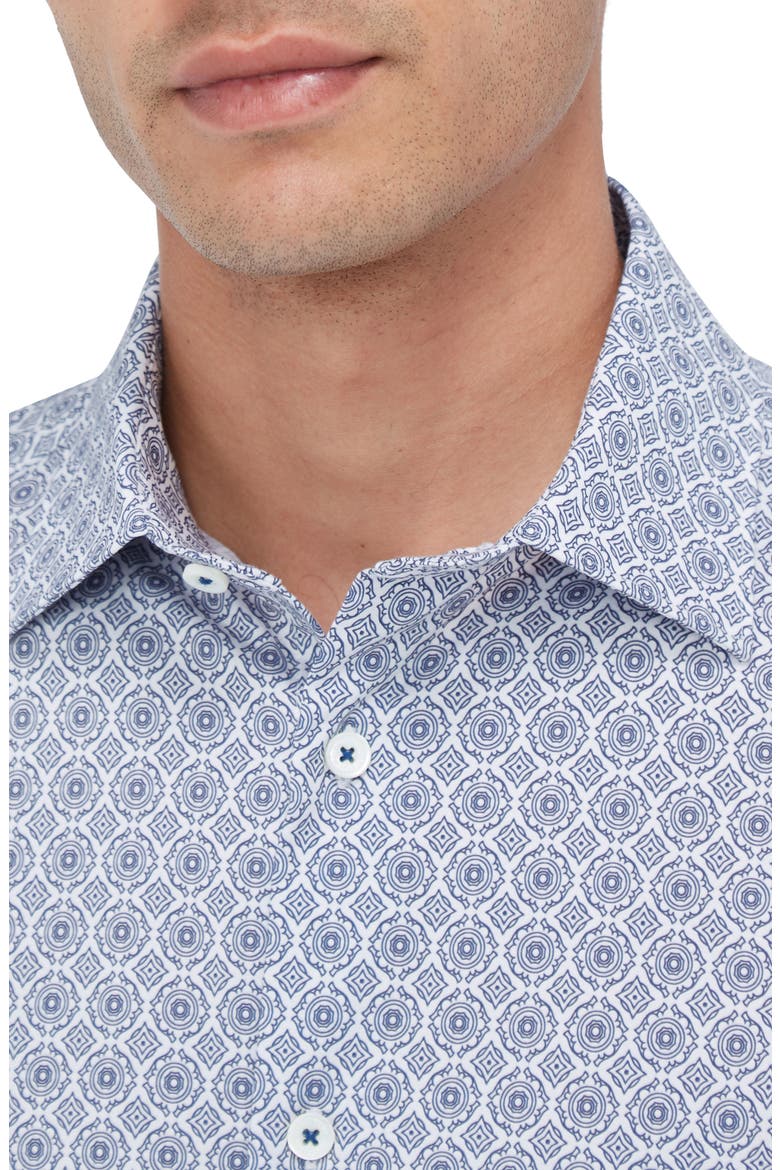 James OoohCotton® Mandala Print Button-Up Shirt, Alternate, color, NAVY