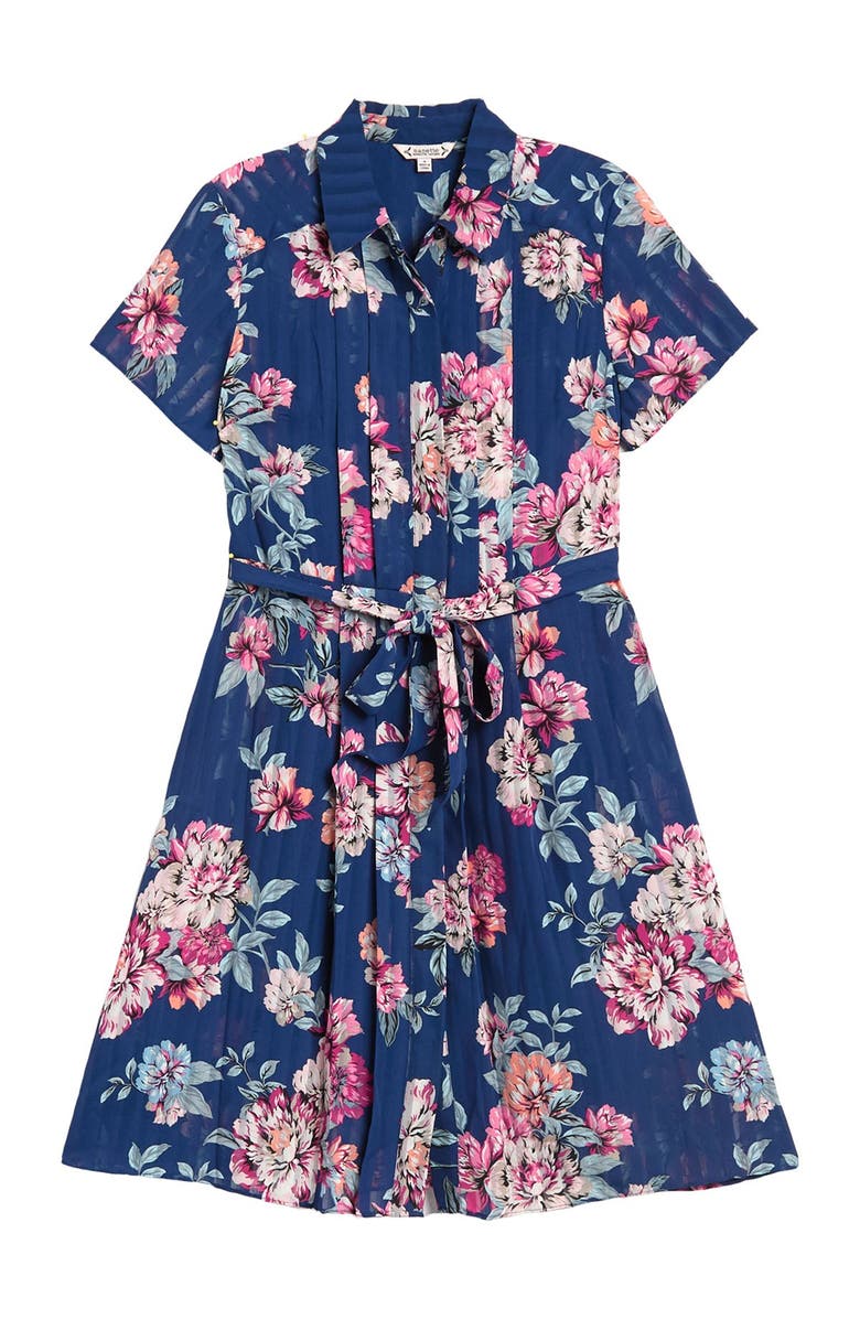 NANETTE NANETTE FOOTWR Floral Print Pintuck Shirt Dress, Alternate, color, 