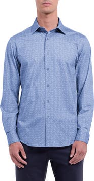 Bugatchi James OoohCotton® Cocktail Print Button-Up Shirt