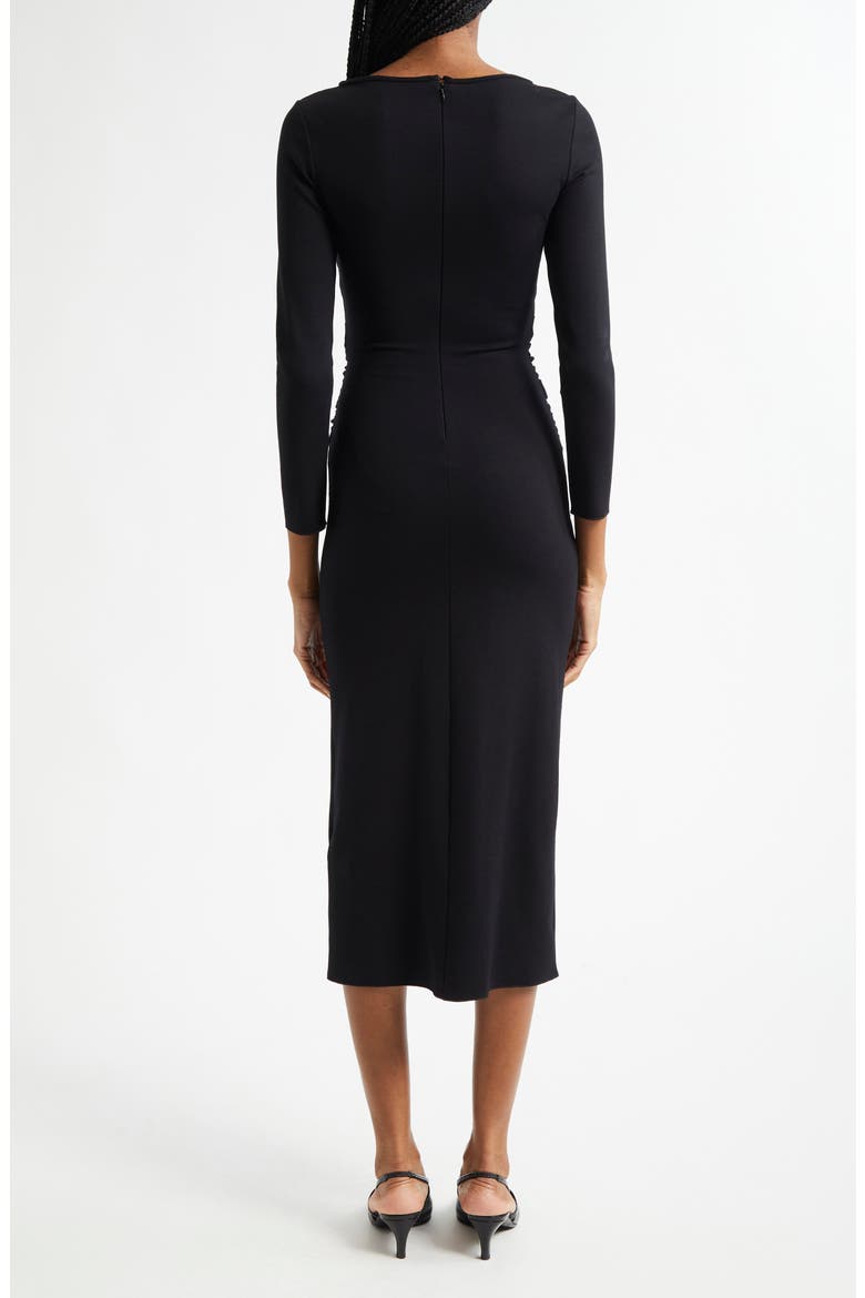 Punto Milano Long Sleeve Jersey Dress, Alternate, color, BLACK