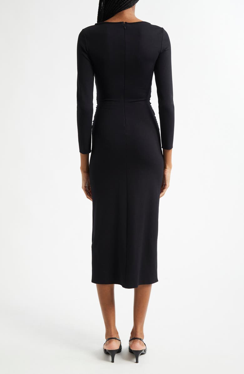 Emporio Armani Punto Milano Long Sleeve Jersey Dress, Alternate, color, Black