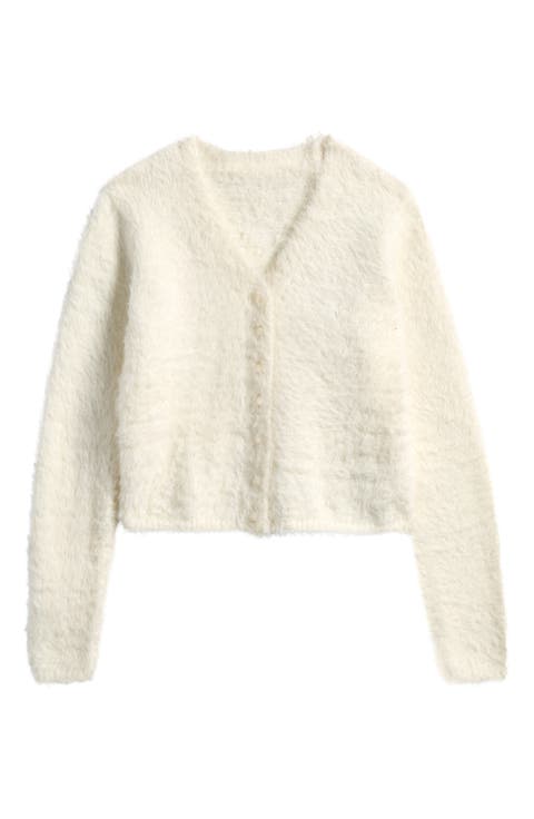 Kids' Fuzzy V-Neck Cardigan