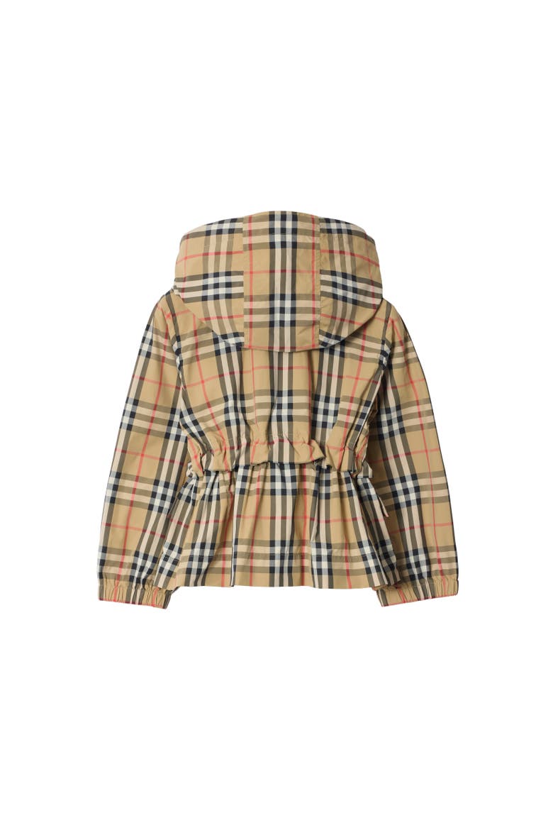 Check Nylon Hooded Jacket, Alternate, color, Sand beige