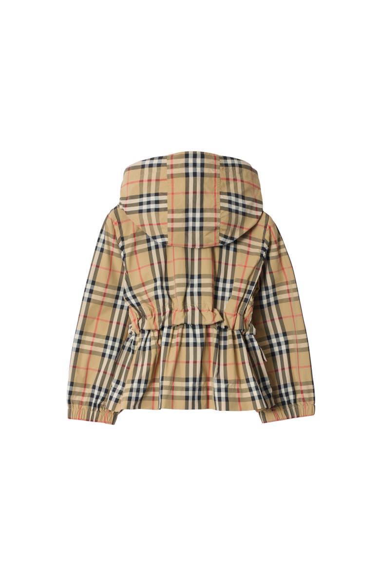 Burberry Check Nylon Hooded Jacket, Alternate, color, Sand Beige