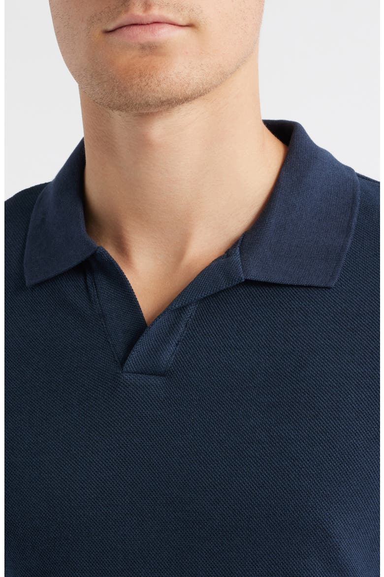 Paul 3462 Johnny Collar Cotton & Lyocell Piqué Polo, Alternate, color, NAVY BLUE