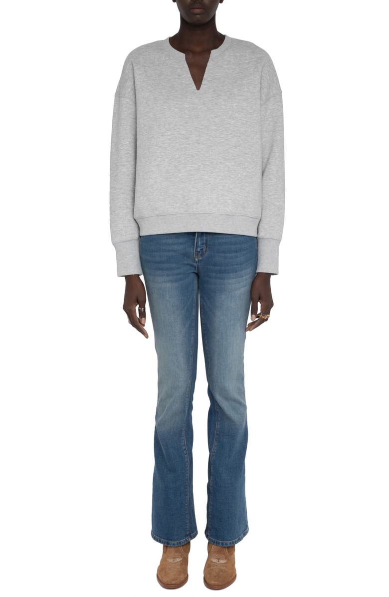 Zadig & Voltaire Olive Graphic Cotton Blend Sweatshirt, Alternate, color, Gris Chine Clai
