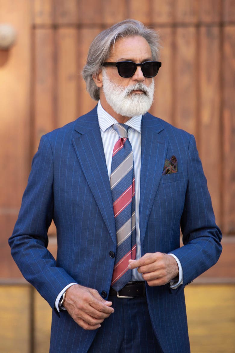 Ferrari - Silk Jacquard Tie for Men, Alternate, color, Navy and Burgundy