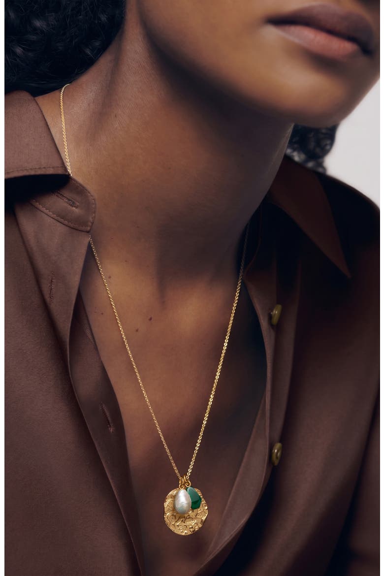 Goddess Coin Pendant Necklace, Alternate, color, 18K GOLD VERMEIL