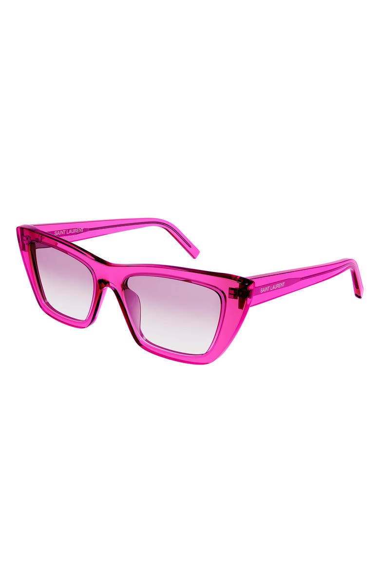 Saint Laurent Mica 53mm Rectangular Sunglasses, Main, color,