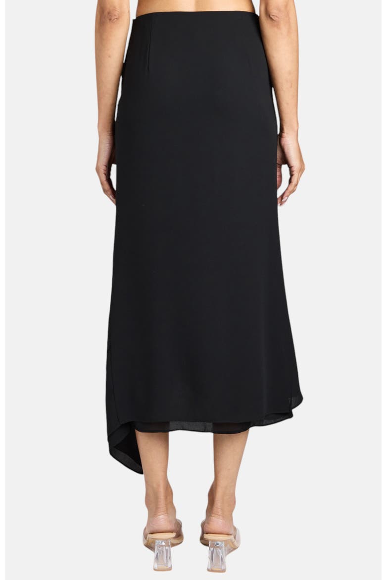 Harley Midi Skirt with Asymmetrical Cascading Ruffle, Alternate, color, Black